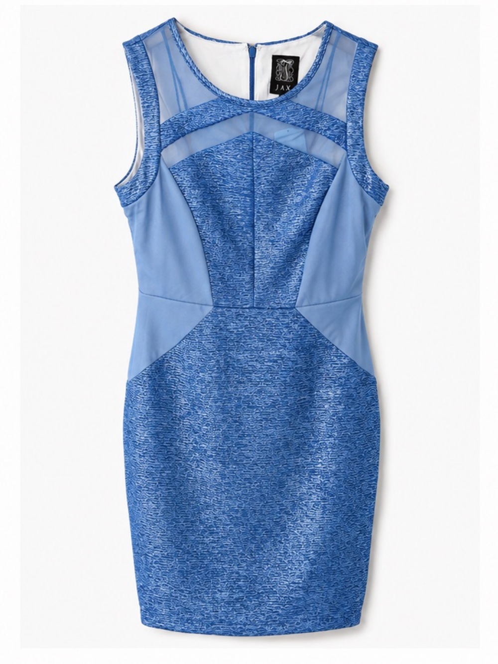 Jax Blue Mesh Panel Bodycon Dress